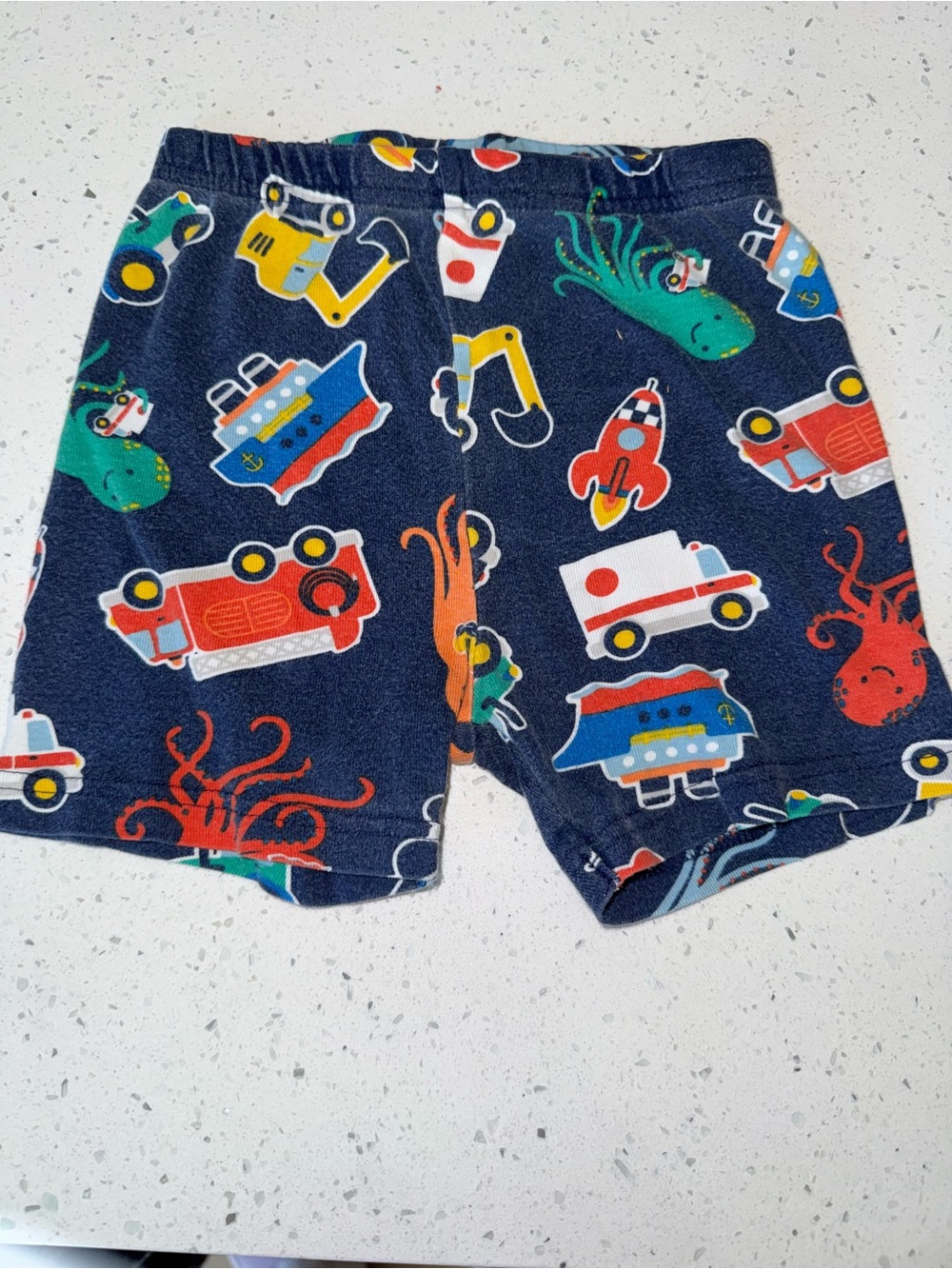 Navy Kids' Vehicle & Ocean Print Shorts